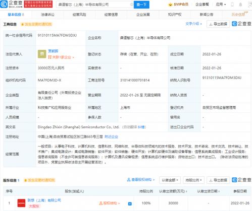 聯想在上海成立半導體公司，注冊資本3億元，聚焦軟件開發與技術創新